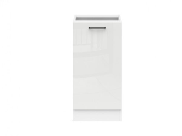 Kitchen Cabinet 500mm Base Modern Freestanding Cupboard Unit 50cm Left Hand White/Chalk Gloss - Junona