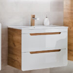 800mm bathroom wall vanity unit in white gloss