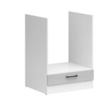 Kitchen Oven Housing Cabinet 600mm Modern Freestanding Unit 60cm Grey Gloss - Junona