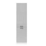 Tall Larder Kitchen Cabinet Pantry 500mm Freestanding Cupboard Unit 50cm Left Grey Gloss - Junona