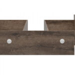 Underbed Storage Drawers Set of Three for 160cm King Size Bed in Dark Oak Effect - Nepo