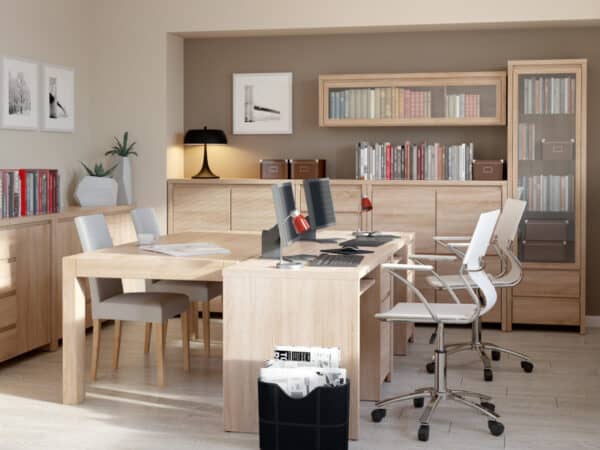 Oak Desk with Drawer Home Office Study Deep Computer Table