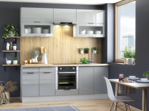 Kitchen Wall Unit Extractor Housing 600mm Cabinet Grey Gloss