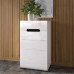 white glass tall chest of drawers, slim tallboy