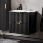 black 800mm bathroom vanity with drawers from adel range