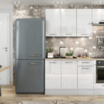 Kitchen Cabinets Cupboard Set 6 Units Oven Housing 180cm Soft Close White High Gloss - Ella
