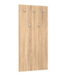 Large Wall Mounted Coat Hooks Hallway Entrance Hall Panel with 5 Hooks in Sonoma Oak Light Wood Effect Finish - Nepo