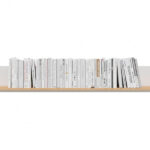 Wall Shelf Mounted Storage Floating Panel Unit 135cm White Gloss/Light Oak Modern -  Zele