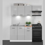 kitchenette kitchen cabinets light grey gloss junona