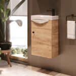 small bathroom vanity unit with basin oak cloakroom slim narrow bathroom cabinet