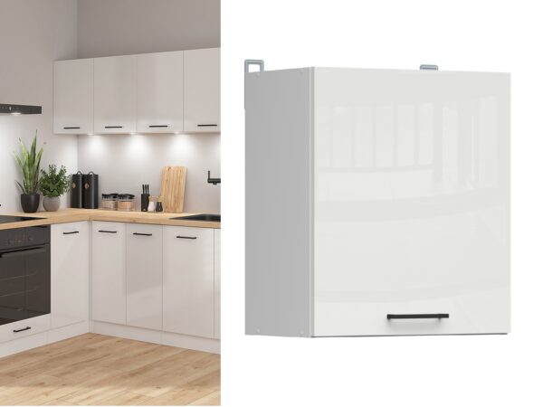 500mm kitchen wall unit cabinet white chalk gloss