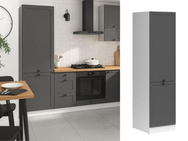 500mm tall larder unit kitchen storage left shaker dark grey