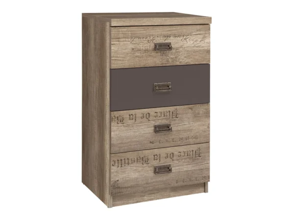 50cm wide chest of drawers rustic urban 4 drawer storage bedroom living room reclaimed oak and dark grey
