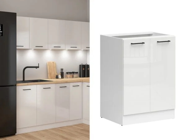 600mm kitchen base unit budget kitchen cabinet white gloss