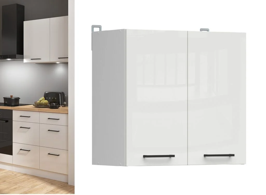 Kitchen Corner Set Cabinets Units Gloss White Modern Freestanding 8 Cupboards Complete DIY Fitted Kitchen - Junona