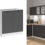 grey shaker kitchen cabinet base unit 800mm cupboard budget affordable kitchen furniture