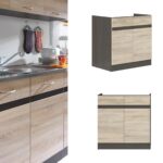 kitchen sink cabinet 800mm base sink unit junona oak