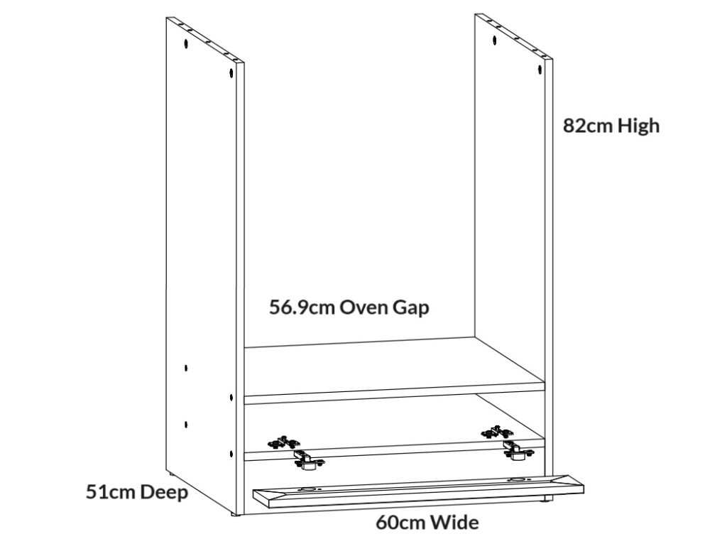 Kitchen Oven Housing Cabinet 600mm Modern Freestanding Unit 60cm Shaker Dark Grey - Junona