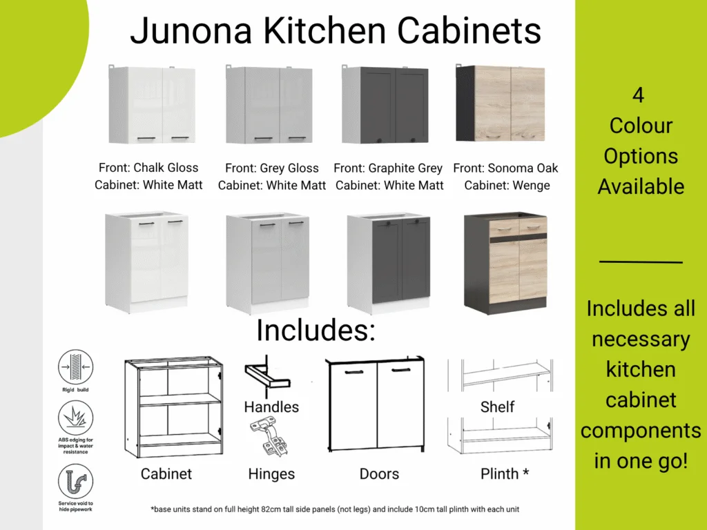 Fitted Kitchen Left Corner Set Wood Effect Cabinets Oak Wenge Effect Freestanding 11 Cupboard Complete DIY Junona