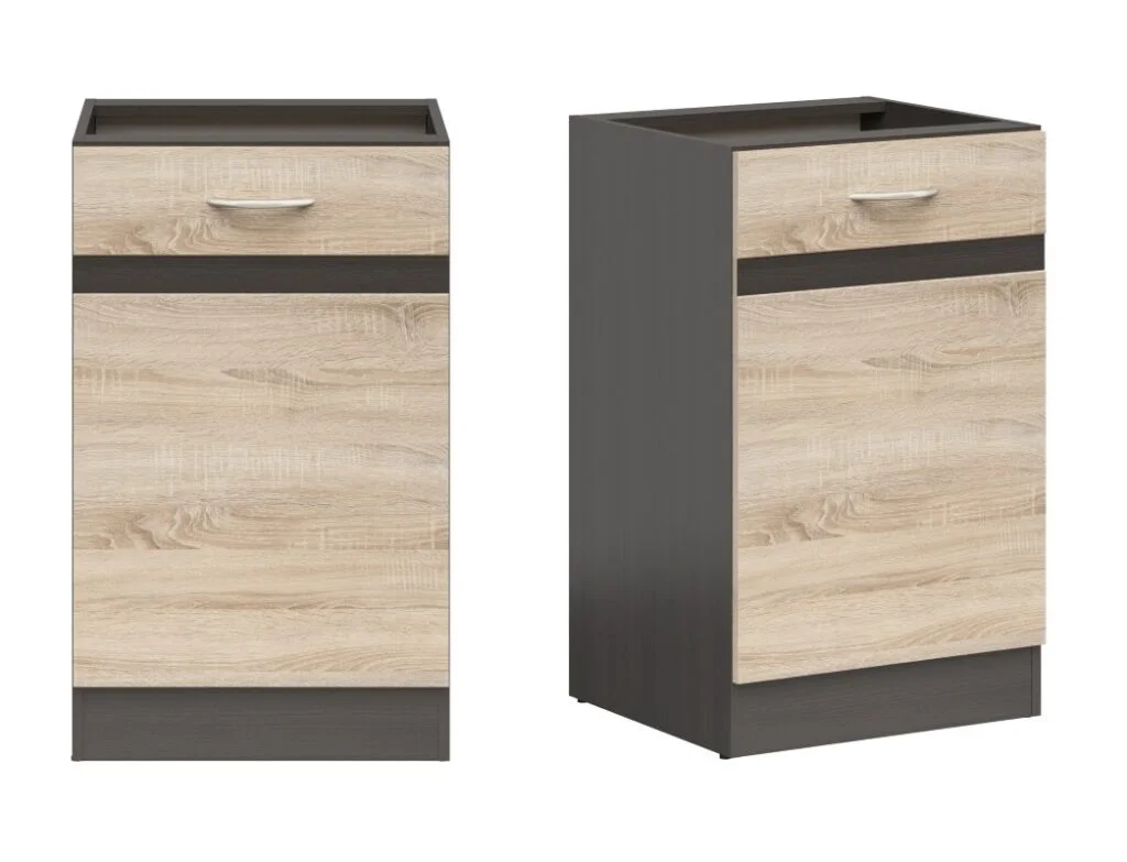 Fitted Kitchen Left Corner Set Wood Effect Cabinets Oak Wenge Effect Freestanding 11 Cupboard Complete DIY Junona