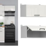 kitchen wall unit half height extractor cabinet chalk white gloss