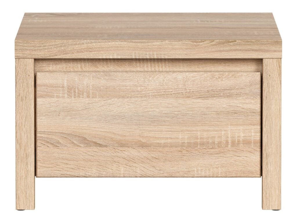 Bedroom Furniture Set Euro 140cm Double Bed Frame Solid Wood Slats 2 Bedsides Sonoma Oak Effect - Kaspian