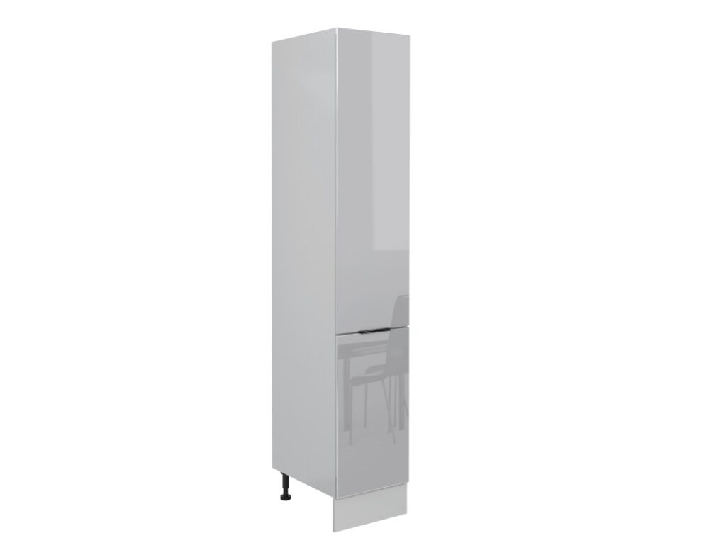Kitchen Corner Cabinets L Shaped Set of 11 Units with Slim Larder Cupboard Light Grey Gloss - Star