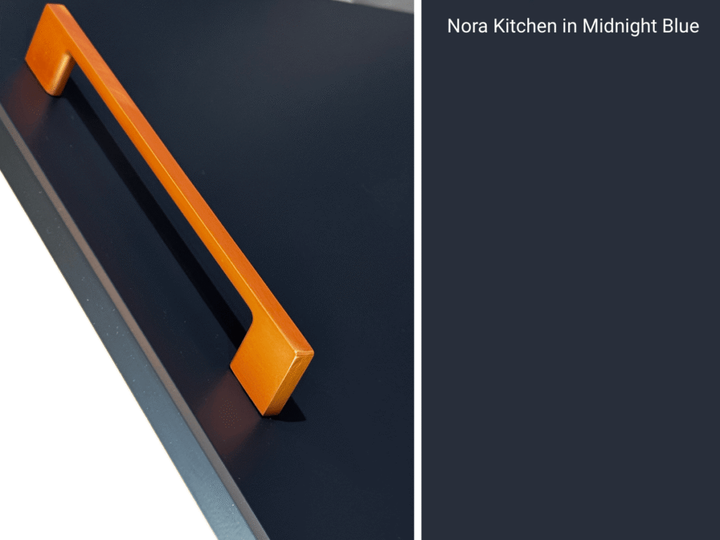 Kitchen Cabinet Pull Out Storage Basket 200mm Unit Navy Dark Blue Freestanding  Base  – Nora