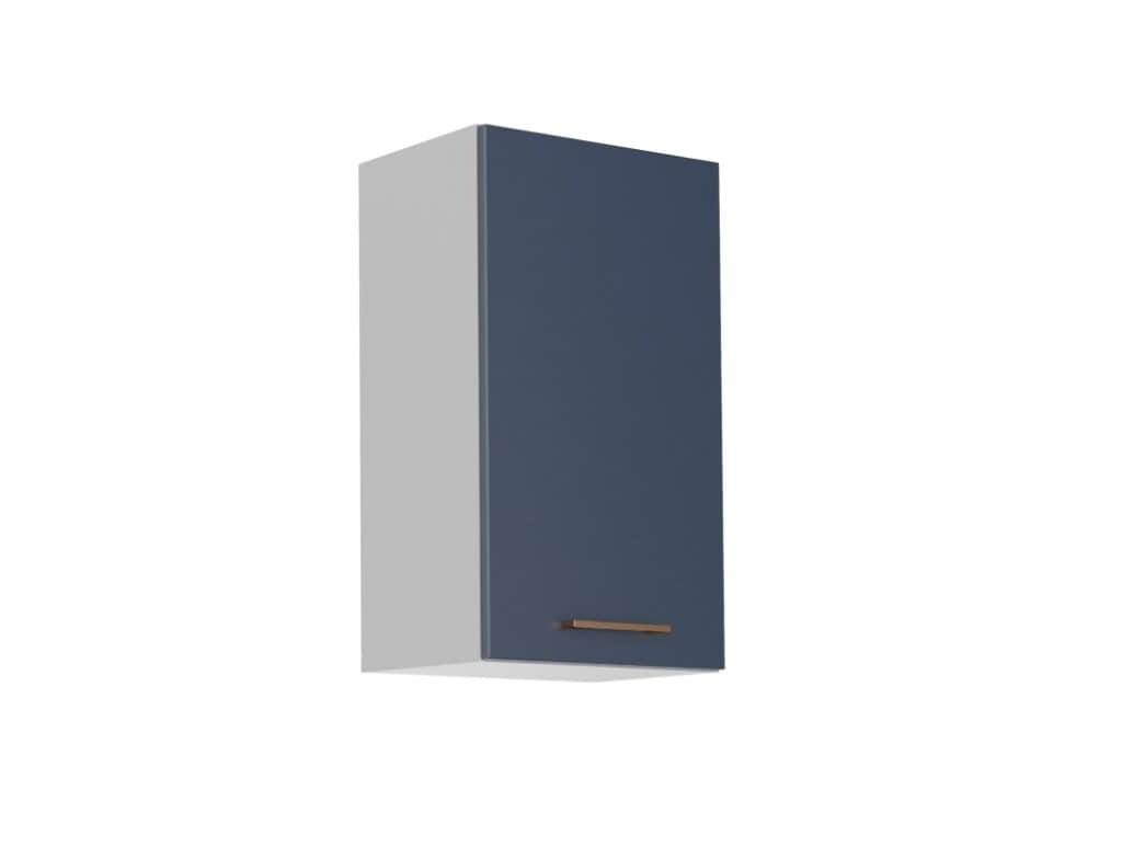 Kitchen Cabinets Set Dark Blue 9 Units Tall Oven Housing Glass Wall Display 300cm Full Package - Nora