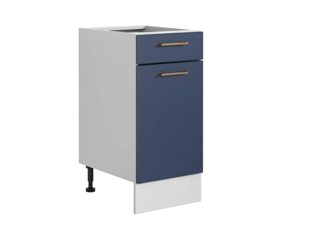 Kitchen Cabinets Set Dark Blue 9 Units Tall Oven Housing Glass Wall Display 300cm Full Package - Nora