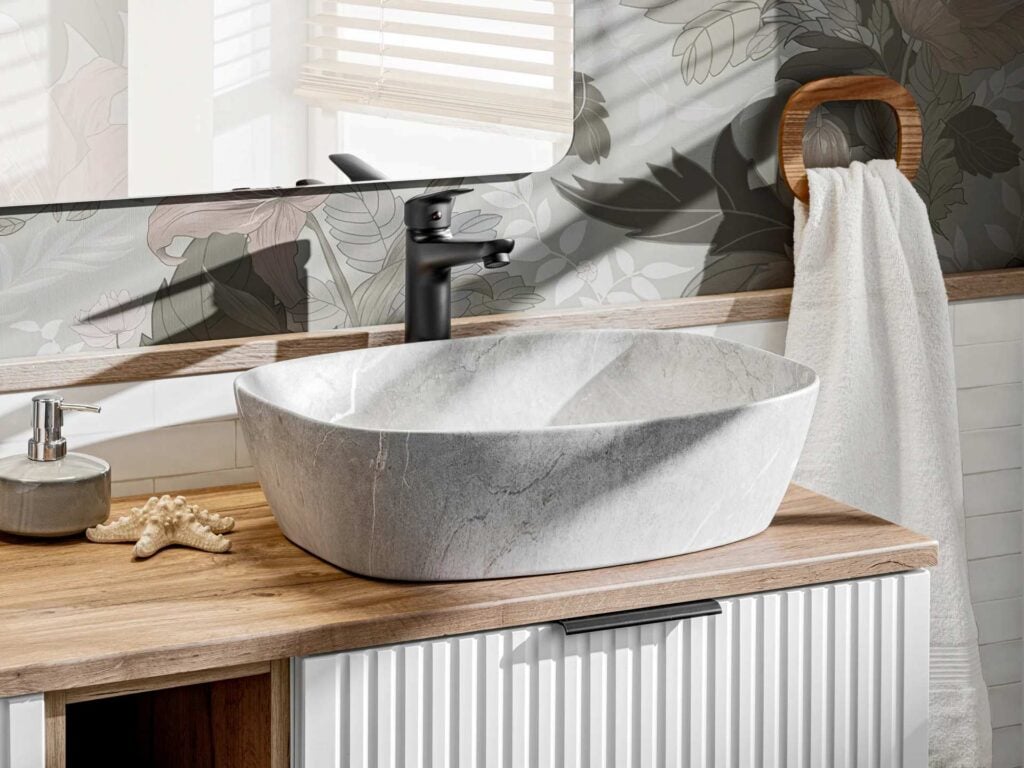 Double Vanity Unit 1200mm Fluted White Bathroom Oak Countertop Tall Cabinet Sinks Wall Set Ribbed Modern - Adel