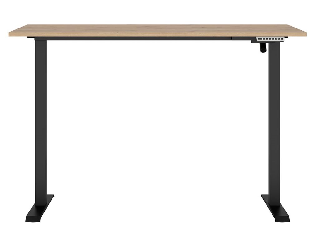 Standing Desk Rising Height Adjustable Motorised Electric Frame Sit Stand Home Office 160cm Desk in Oak Finish - Space Office