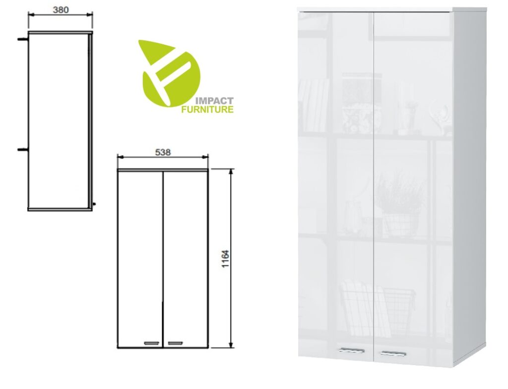 White Gloss Wall Unit Tall Cabinet Storage Living Room Bedroom Furniture – Sol