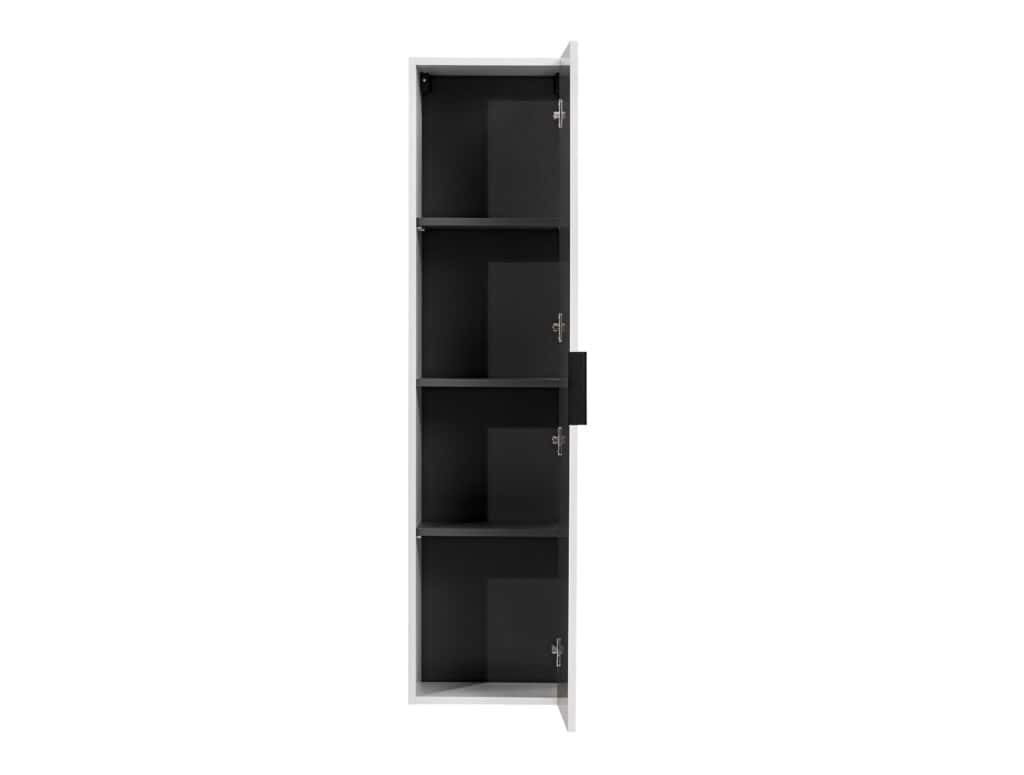 Tall Bathroom Cabinet White Slim Narrow Storage Unit Ribbed Fluted Door Floating Furniture - Adel