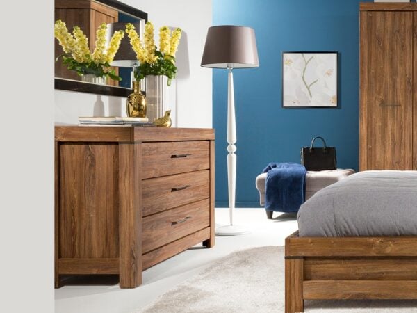 chest of drawers 115cm wide oak storage unit bedroom living room