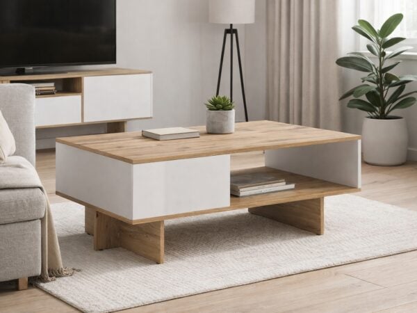 coffee table with storage shelf rectangular low table white gloss oak