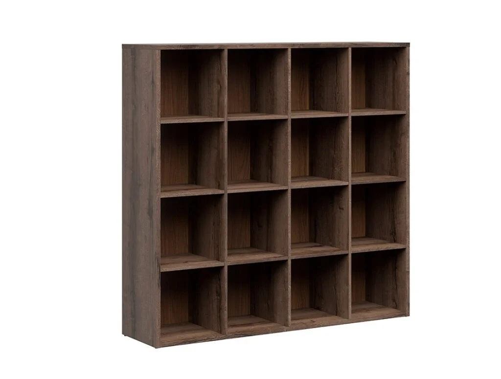 Modern Large Cube Storage Unit Room Divider Bookshelf 16 Square Shelf Open Display Shelving - Nepo