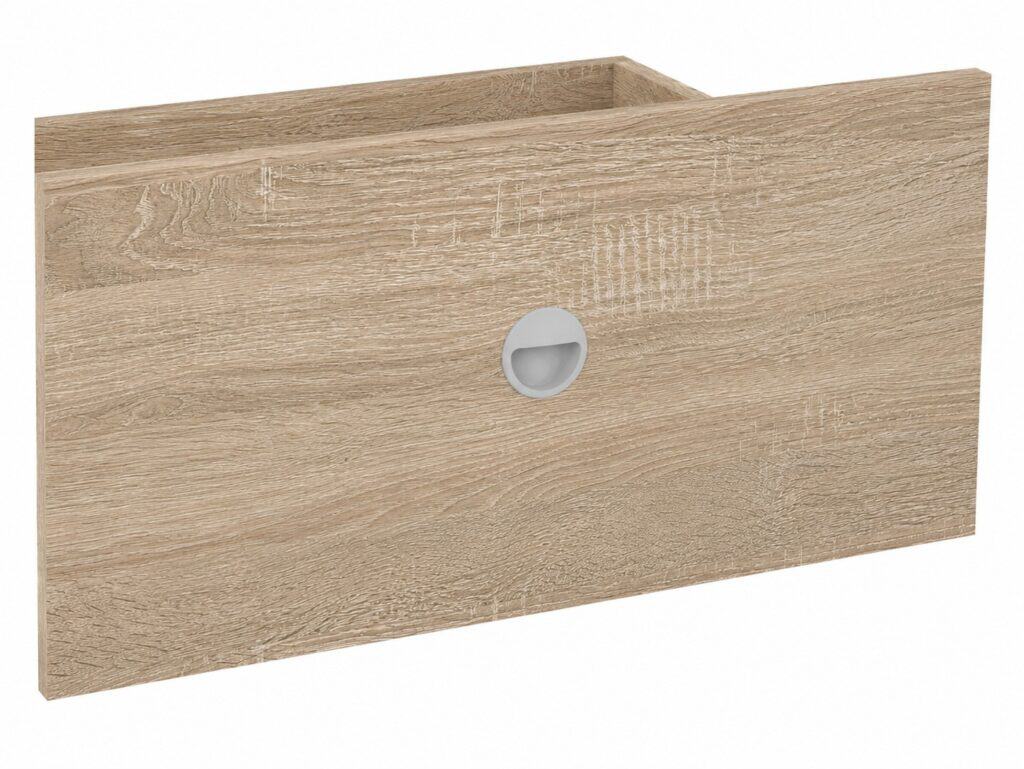 Double Bed Frame with Storage Underbed Drawers Shelves Euro 140cm Slats Light Oak Sonoma - Nepo