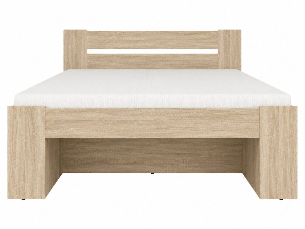 Double Bed Frame with Storage Underbed Drawers Shelves Euro 140cm Slats Light Oak Sonoma - Nepo