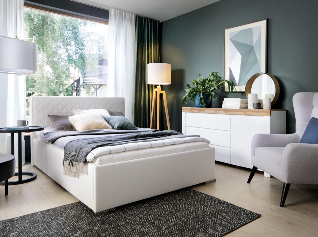 Large Sideboard Cabinet White Gloss Dresser with Drawers Scandi Oak Bedroom Living Room Storage - Holten