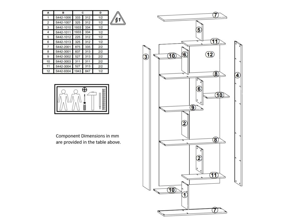 Cube Shelving Unit Room Divider Large Display Bookcase Open Vertical or Horizontal Storage Shelf Oak - Tetrix