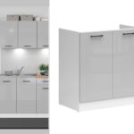 under sink kitchen cabinet 800mm sink unit light grey gloss