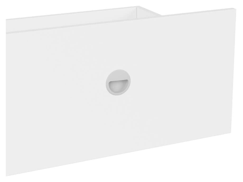 King Size Bed Frame with Storage Drawers Shelving White Modern Euro 160cm Solid Wood Slats - Nepo