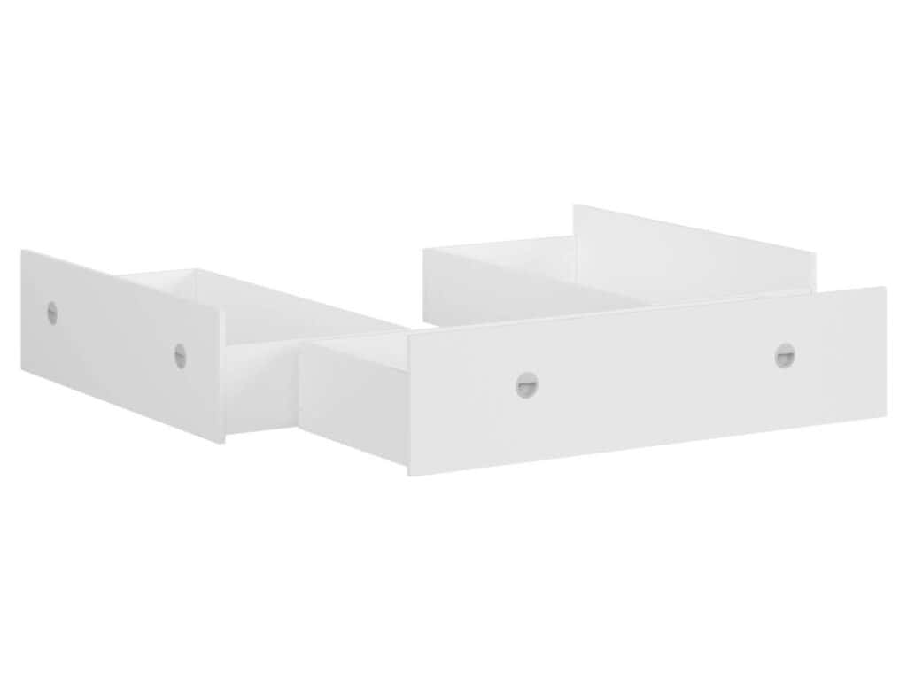 King Size Bed Frame with Storage Drawers Shelving White Modern Euro 160cm Solid Wood Slats - Nepo