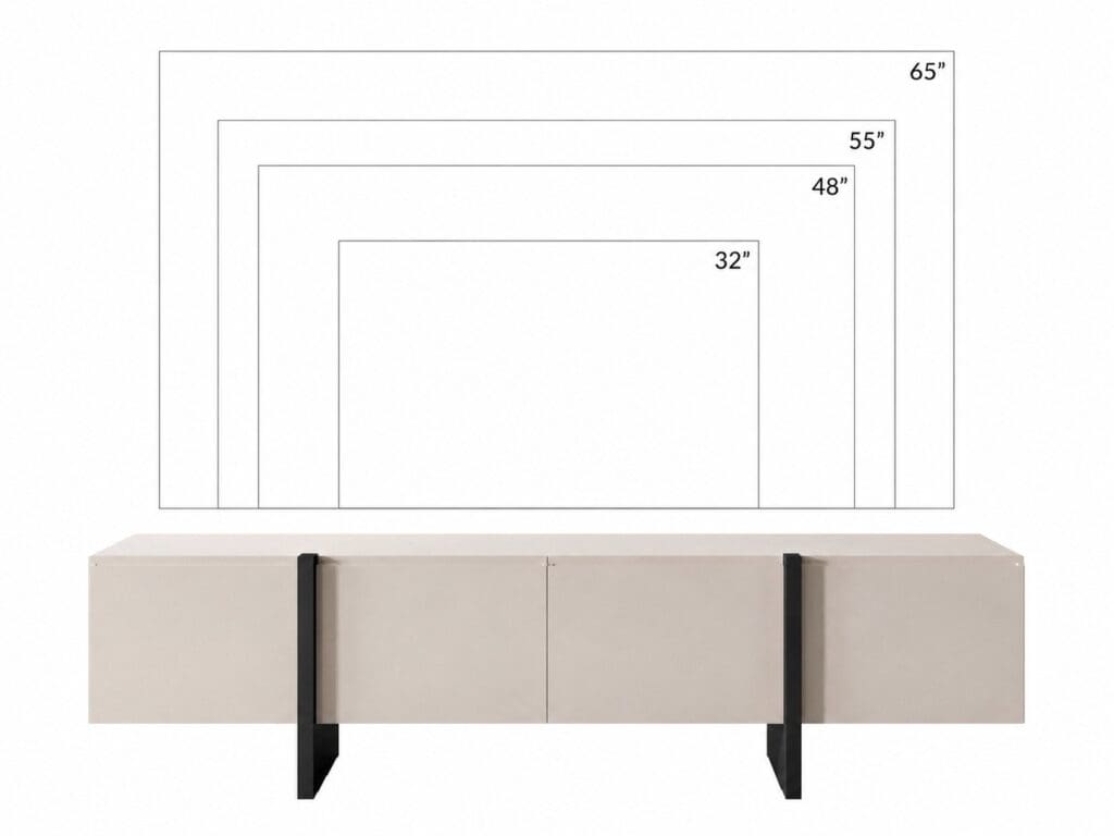 Modern Living Room Furniture Set Beige Black Sideboard Cabinet and TV Unit with Storage – Kiznie