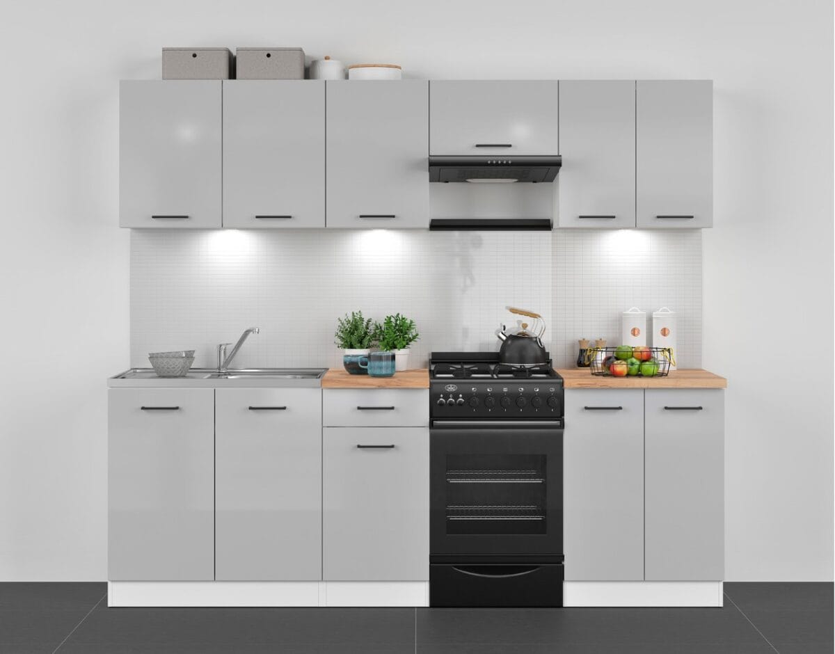 Bridging Unit Kitchen Wall Cabinet Extractor Housing Grey Gloss