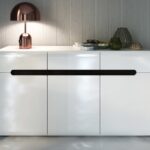 White gloss sideboard buffet cabinet with drawers lounge living room furniture