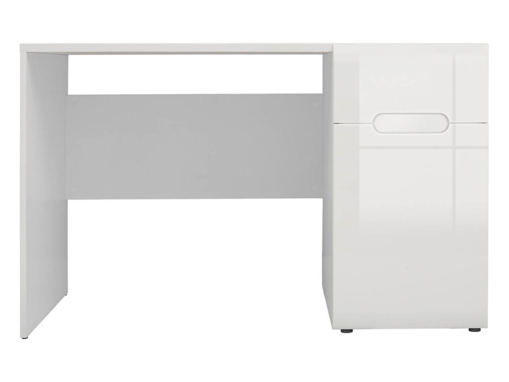 Desk with Drawer Large Computer Desk for Home Office Study White Gloss Modern - Azteca Trio