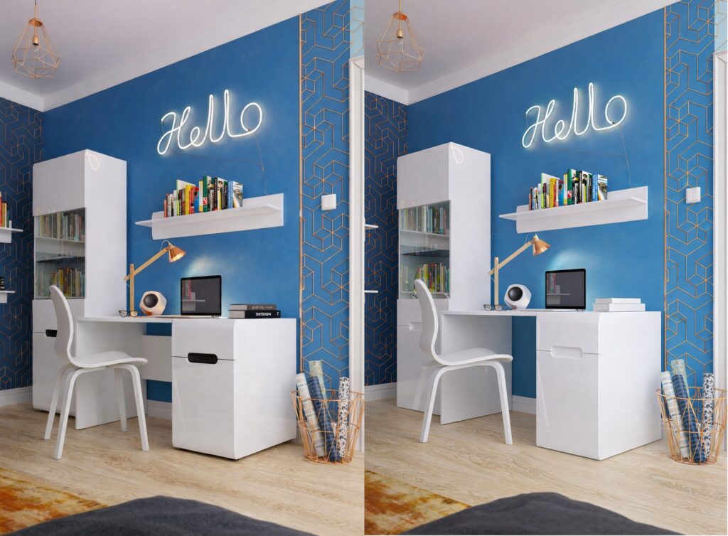 Desk with Drawer Large Computer Desk for Home Office Study White Gloss Modern - Azteca Trio