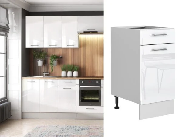 narrow kitchen cabinet with drawer slim 400mm kitchen unit white gloss